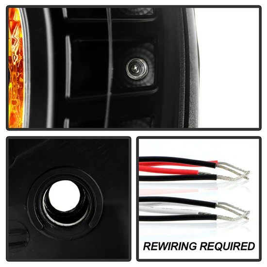 Fits ( Spyder Signature ) Chevy Malibu 04-07 Projector Headlights - LED Halo - LED ( Replaceable LEDs ) - Black - High H1 (Included) - Low H1 (Included) - Image 5