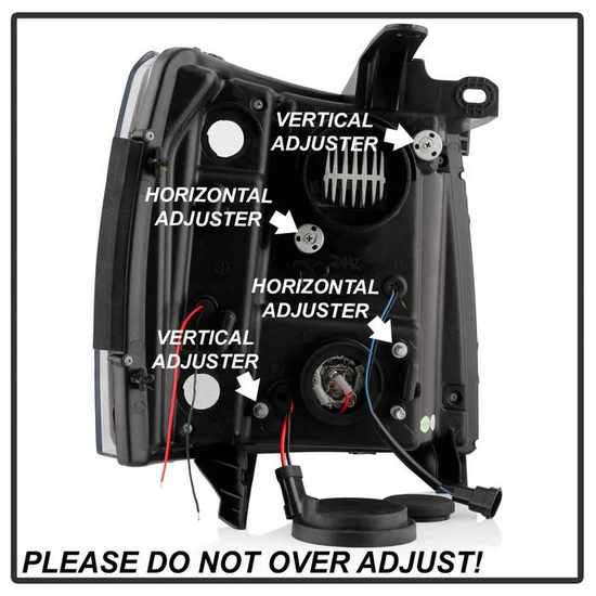 Fits ( Spyder Platinum ) Chevy Silverado 1500 07-13 / 2500HD/3500HD 07-14 ( LED Low Beam ) Projector Headlights - Low Beam: LED - High Beam: - Signal: - Black - Image 6