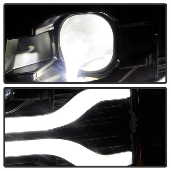 Fits ( Spyder Platinum ) Chevy Silverado 1500 07-13 / 2500HD/3500HD 07-14 ( LED Low Beam ) Projector Headlights - Low Beam: LED - High Beam: - Signal: - Black - Image 2