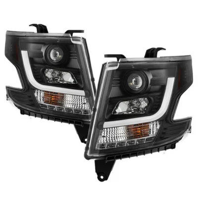 Fits ( Spyder Signature ) Chevy Tahoe / Suburban 2015 -2018 Projector Headlights - DRL LED - Black