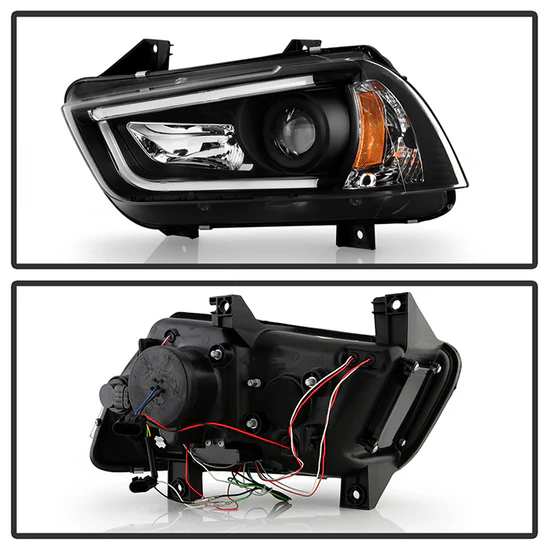 Fits ( Spyder Signature ) Dodge Charger 11-14 Projector Headlights - Halogen Model Only ( Not Compatible With Xenon/HID Model ) - Light Tube DRL - Black - High H1 (Included) - Low H7 (Included) - Image 9