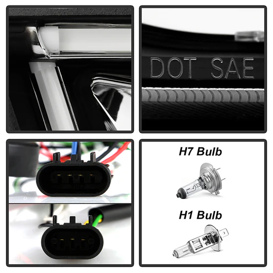 Fits ( Spyder Signature ) Dodge Charger 11-14 Projector Headlights - Halogen Model Only ( Not Compatible With Xenon/HID Model ) - Light Tube DRL - Black - High H1 (Included) - Low H7 (Included) - Image 5