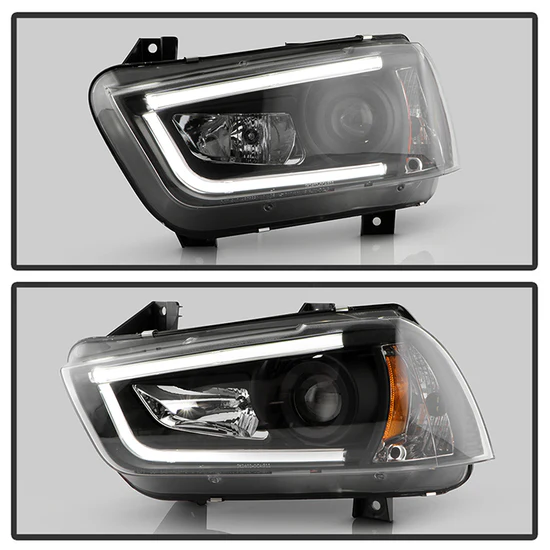 Fits ( Spyder Signature ) Dodge Charger 11-14 Projector Headlights - Halogen Model Only ( Not Compatible With Xenon/HID Model ) - Light Tube DRL - Black - High H1 (Included) - Low H7 (Included) - Image 3