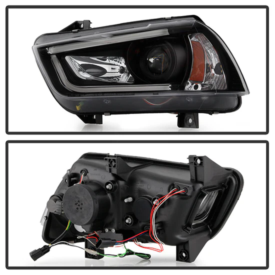 Fits ( Spyder Signature ) Dodge Charger 11-14 Projector Headlights - Xenon/HID Model Only (Not Compatible With Halogen Model ) - Light Tube DRL - Black - High H1 (Included) - Low D3S (Not Included) - Image 9