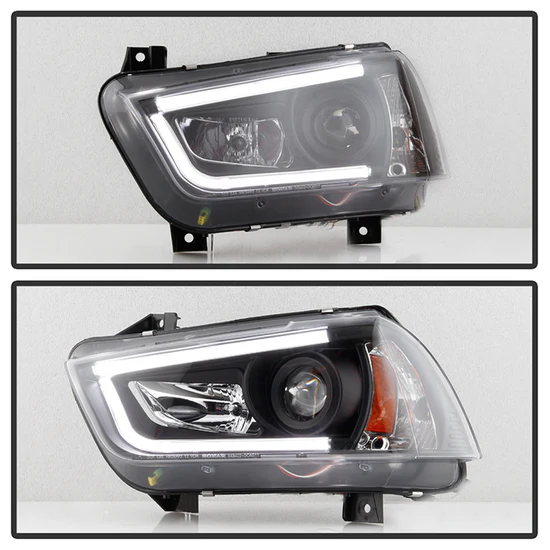 Fits ( Spyder Signature ) Dodge Charger 11-14 Projector Headlights - Xenon/HID Model Only (Not Compatible With Halogen Model ) - Light Tube DRL - Black - High H1 (Included) - Low D3S (Not Included) - Image 4