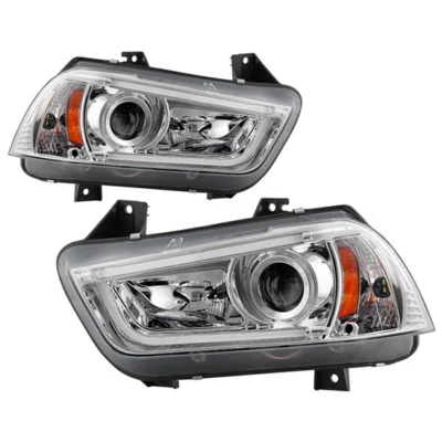 Fits ( Spyder Signature ) Dodge Charger 11-14 Projector Headlights - Xenon/HID Model Only (Not Compatible With Halogen Model ) - Light Tube DRL - Chrome - High H1 (Included) - Low D3S (Not Included)