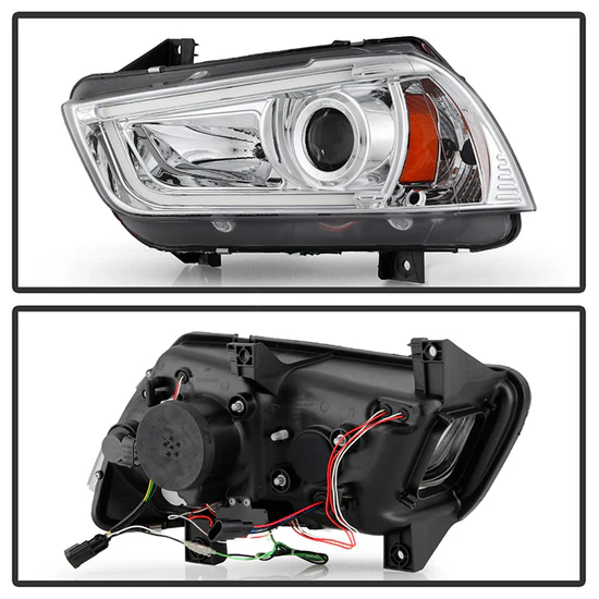 Fits ( Spyder Signature ) Dodge Charger 11-14 Projector Headlights - Xenon/HID Model Only (Not Compatible With Halogen Model ) - Light Tube DRL - Chrome - High H1 (Included) - Low D3S (Not Included) - Image 6