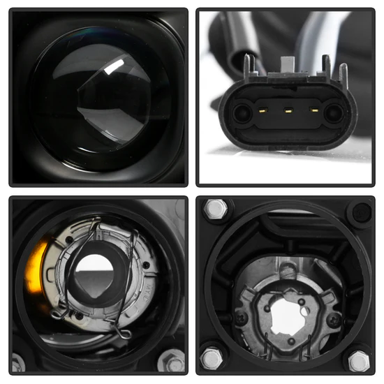 Fits ( Spyder Signature ) Dodge Ram 1500 06-08 / Ram 2500/3500 06-09 Version 2 Projector Headlights - Light Bar DRL - Black - Image 6