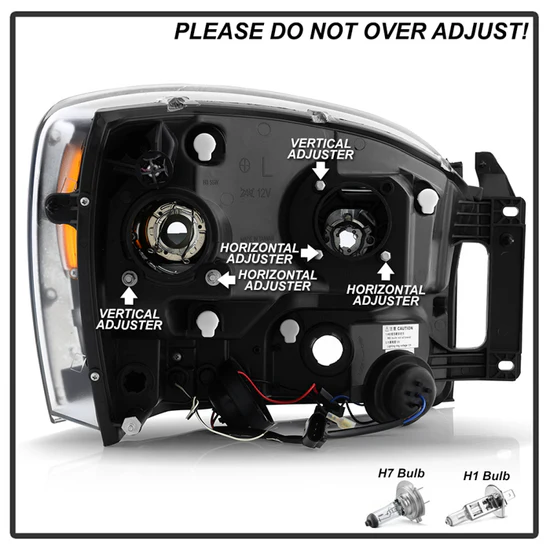 Fits ( Spyder Signature ) Dodge Ram 1500 06-08 / Ram 2500/3500 06-09 Version 2 Projector Headlights - Light Bar DRL - Black - Image 5