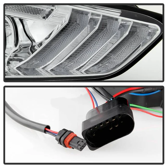 Fits ( Spyder Signature ) Ford Focus 15-18 Projector Headlights - Sequential Turn Signal Light Bar - Low Beam-H7(Included) ; High Beam-H1(Included) ; Signal-LED(Included) - Chrome - Image 6
