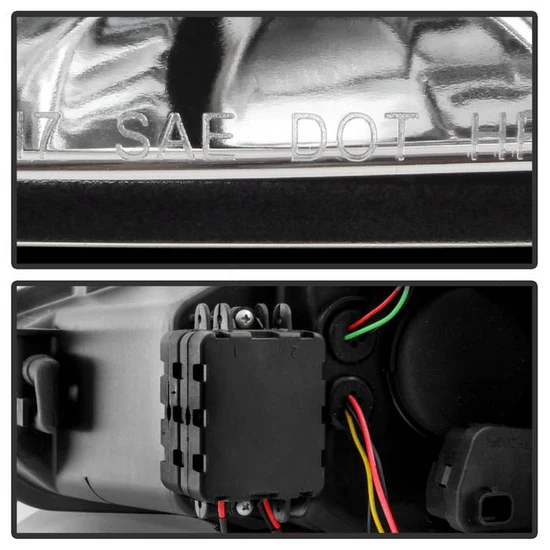 Fits ( Spyder Signature ) Ford Focus 15-18 Projector Headlights - Sequential Turn Signal Light Bar - Low Beam-H7(Included) ; High Beam-H1(Included) ; Signal-LED(Included) - Chrome - Image 5