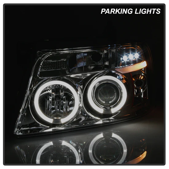 Fits ( Spyder Signature ) Ford F150 04-08 Projector Headlights - Version 2 - LED Halo - LED ( Replaceable LEDs ) - Smoke - High H1 - Low 9006 - Image 7