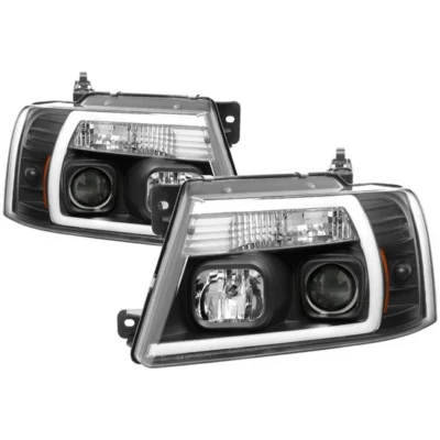 Fits ( Spyder Signature ) Ford F150 04-08 Light Bar Projector Headlights - Black