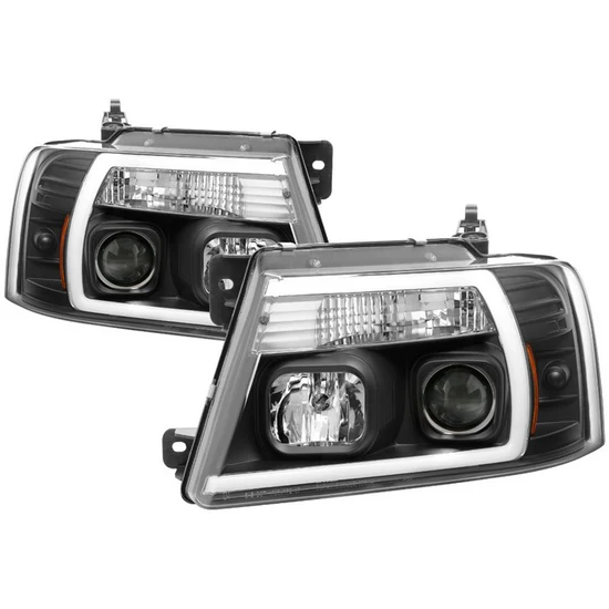 Fits ( Spyder Signature ) Ford F150 04-08 Light Bar Projector Headlights - Black