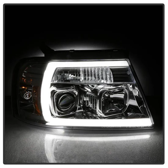 Fits ( Spyder Signature ) Ford F150 04-08 Light Bar Projector Headlights - Chrome - Image 4