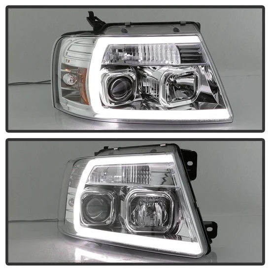 Fits ( Spyder Signature ) Ford F150 04-08 Light Bar Projector Headlights - Chrome - Image 2