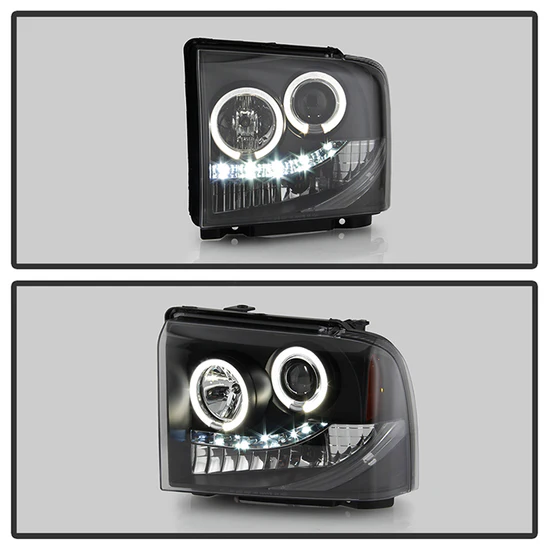 Fits ( Spyder Signature ) Ford F250/350/450 Super Duty 05-07 Projector Headlights - LED Halo- LED ( Replaceable LEDs ) - Black - High H1 (Included) - Low H1 (Included) - Image 9