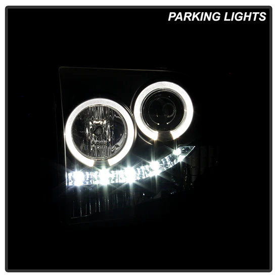 Fits ( Spyder Signature ) Ford F250/350/450 Super Duty 05-07 Projector Headlights - LED Halo- LED ( Replaceable LEDs ) - Black - High H1 (Included) - Low H1 (Included) - Image 8