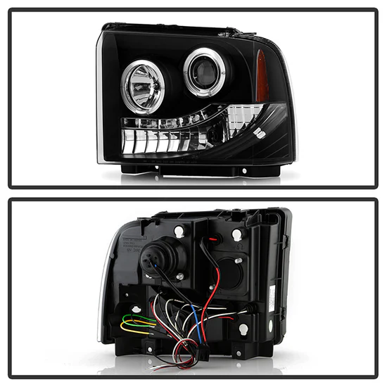 Fits ( Spyder Signature ) Ford F250/350/450 Super Duty 05-07 Projector Headlights - LED Halo- LED ( Replaceable LEDs ) - Black - High H1 (Included) - Low H1 (Included) - Image 7