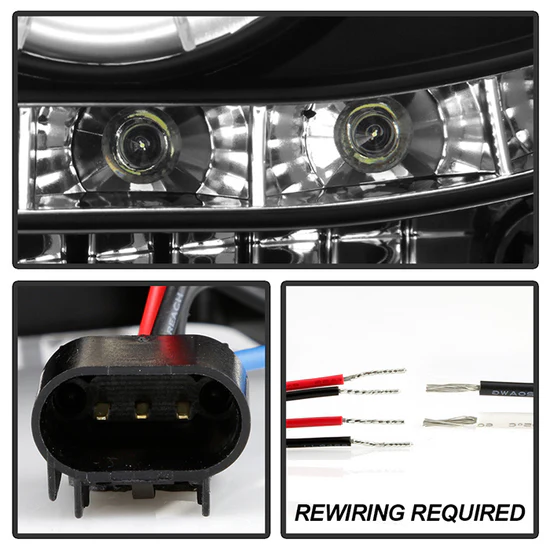 Fits ( Spyder Signature ) Ford F250/350/450 Super Duty 05-07 Projector Headlights - LED Halo- LED ( Replaceable LEDs ) - Black - High H1 (Included) - Low H1 (Included) - Image 5
