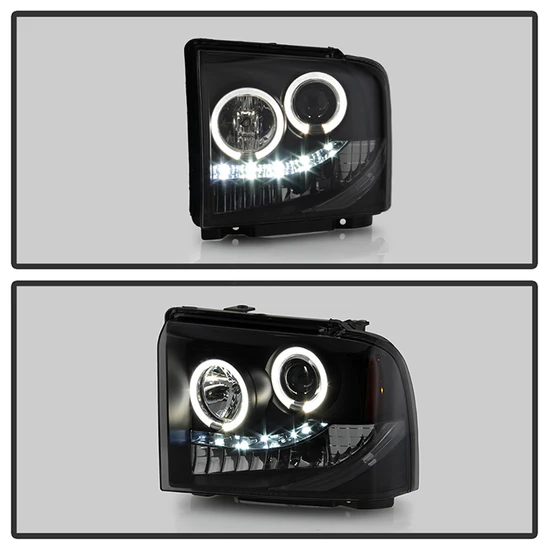 Fits ( Spyder Signature ) Ford F250/350/450 Super Duty 05-07 Projector Headlights - LED Halo - LED ( Replaceable LEDs ) - Black Smoke - High H1 (Included) - Low H1 (Included) - Image 9