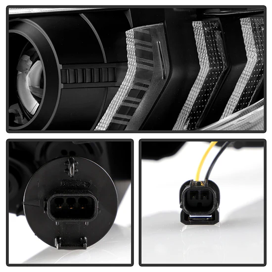 Fits ( Spyder Signature ) Honda Civic 2016-2020 2DR/4DR/Hatchback ( Not Compatible With Factory LED Headlight Equipped Vehicles ) Projector Headlights - Sequential Crystal Light Bar Turn Signal Light - DRL Light Bar Parking Light - Greeting Light - Black - Image 6