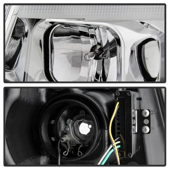 Fits ( Spyder Signature ) Jeep Grand Cherokee 11-13 Light Bar Projector Headlights - Halogen Model Only ( Not Compatible With Xenon/HID Model ) - Chrome - Lo Beam ; H9 Not Included - Hi Beam ; H1 Included - Image 6