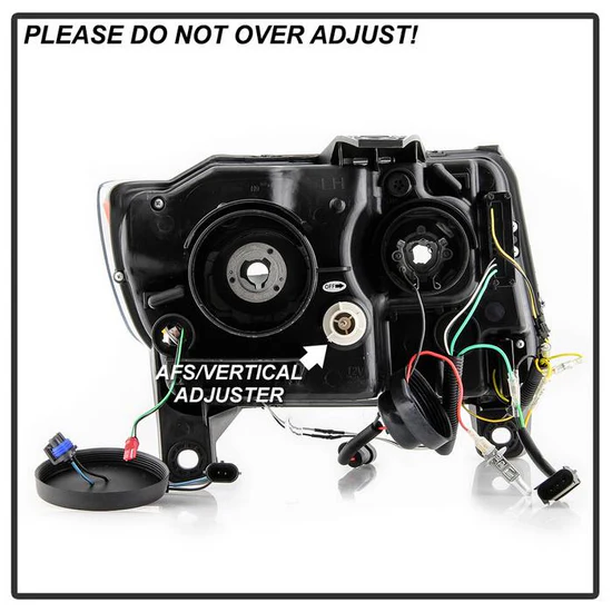 Fits ( Spyder Signature ) Jeep Grand Cherokee 11-13 Light Bar Projector Headlights - Halogen Model Only ( Not Compatible With Xenon/HID Model ) - Chrome - Lo Beam ; H9 Not Included - Hi Beam ; H1 Included - Image 5