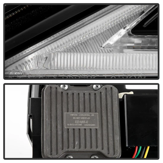 Fits ( Spyder Apex ) Lexus IS 250/350 2006-2010 Halogen Model Only ( Not Compatible With Factory Xenon/HID Model ) High-Power LED Module Equipped Headlights - Sequential LED Turn Signal - DRL Crystal Light Bar Parking Light - Black - Image 9