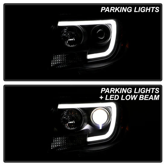 Fits ( Spyder Platinum ) Toyota Tacoma 2005-2011 Version 2 High-Power LED Module ( Low Beam ) Equipped Headlights - White Light Bar Parking Light - Low Beam: LED (Included) - High Beam: H1 (Included) - Turn Signal: 3157 (Not Included) - Black - Image 10