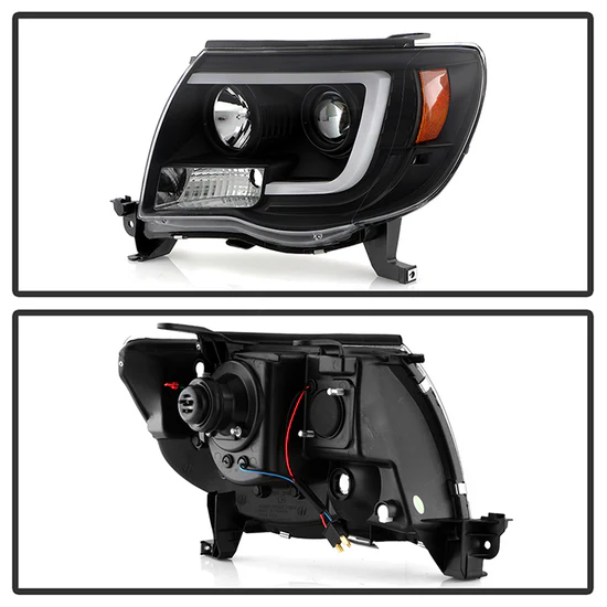 Fits ( Spyder Platinum ) Toyota Tacoma 2005-2011 Version 2 High-Power LED Module ( Low Beam ) Equipped Headlights - White Light Bar Parking Light - Low Beam: LED (Included) - High Beam: H1 (Included) - Turn Signal: 3157 (Not Included) - Black - Image 9
