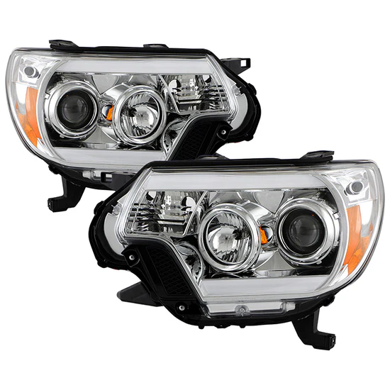 Fits ( Spyder Signature ) Toyota Tacoma 12-15 Projector Headlights - Light Bar DRL - Chrome
