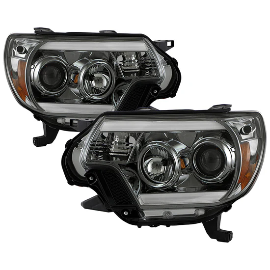 Fits ( Spyder Signature ) Toyota Tacoma 12-15 Projector Headlights - Light Bar DRL - Smoke