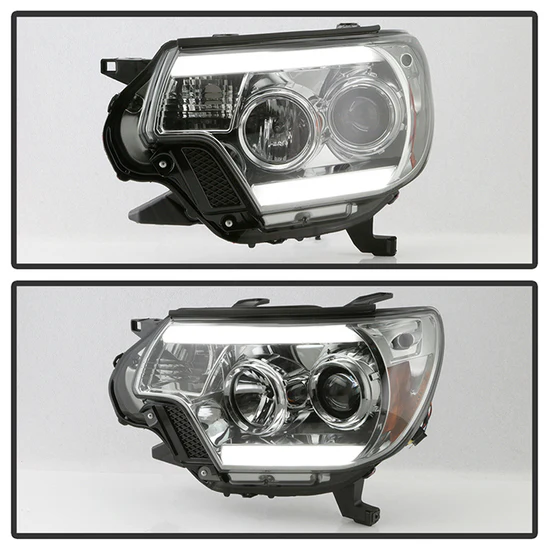 Fits ( Spyder Signature ) Toyota Tacoma 12-15 Projector Headlights - Light Bar DRL - Smoke - Image 2
