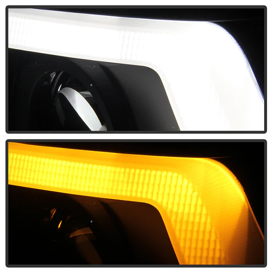 Fits ( Spyder Signature ) Toyota Tacoma 2016-2022 (fits models with OE halogen with LED DRL) Projector Headlights - Sequential LED Turn Signal - Low Beam-H11(Not Included) ; High Beam-H9(Not Included) ; Signal-LED(Included) - Black Smoke - Image 2