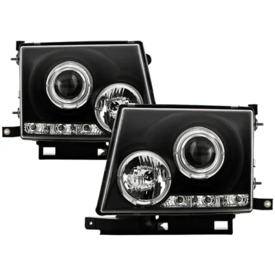 Fits ( Spyder Signature ) Toyota Tacoma 97-00 Projector Headlights - LED Halo - LED ( Replaceable LEDs ) - Black - High H1 (Included) - Low H1 (Included)