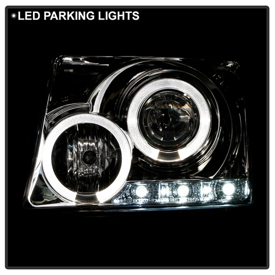 Fits ( Spyder Signature ) Toyota Tacoma 97-00 Projector Headlights - LED Halo - LED ( Replaceable LEDs ) - Chrome - High H1 (Included) - Low H1 (Included) - Image 7