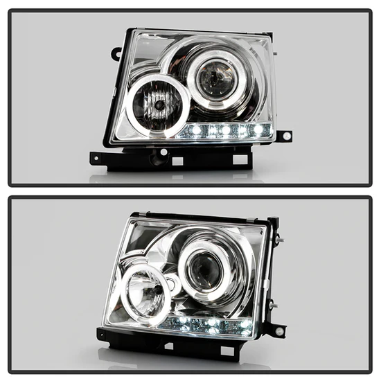 Fits ( Spyder Signature ) Toyota Tacoma 97-00 Projector Headlights - LED Halo - LED ( Replaceable LEDs ) - Chrome - High H1 (Included) - Low H1 (Included) - Image 2