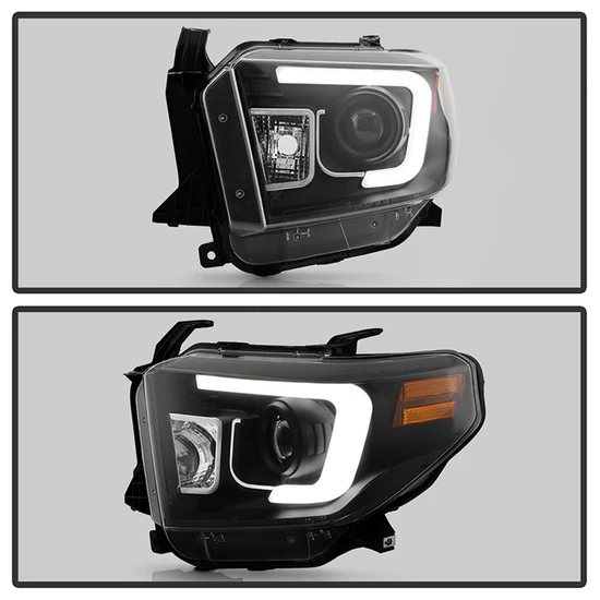 Fits ( Spyder Signature ) Toyota Tundra 2014-2017 / 2018 Tundra ( will only fit SR and SR5 Model ) Projector Headlights - Light Bar DRL - Black - Image 7
