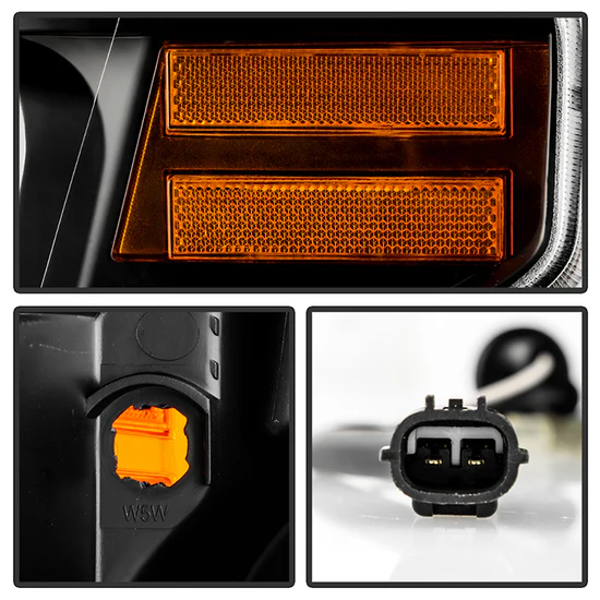 Fits ( Spyder Signature ) Toyota Tundra 2014-2017 / 2018 Tundra ( will only fit SR and SR5 Model ) Projector Headlights - Light Bar DRL - Black - Image 3