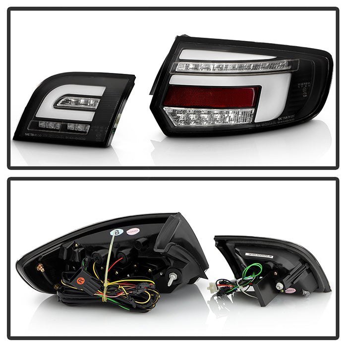 Fits ( Spyder ) Audi A3 2003 - 2008 Full LED Tail Lights - Brake: LED (Included) - Parking: LED (Included) - Turn Signal: LED (Included) - Reverse: LED (Included) - Black - Image 6