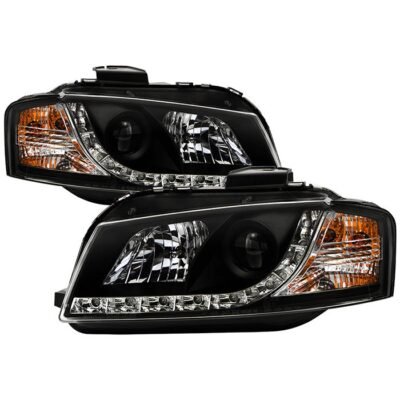 Fits ( Spyder Signature ) Audi A3 06-08 Projector Headlights - Halogen Model Only ( Not Compatible With Xenon/HID Model ) - DRL - Black - High H1 (Included) - Low H7 (Included)
