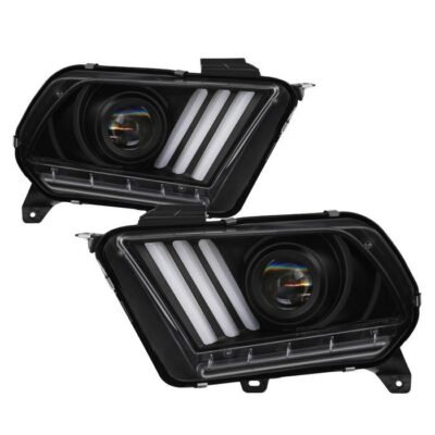 Fits ( Spyder Signature ) Ford Mustang 2013-2014 HID Model Only (Does Not Fit Halogen Model) Projector Headlights - Sequential Turn Signal - Black