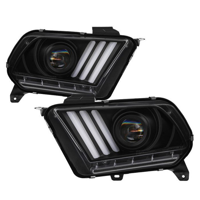 Fits ( Spyder Signature ) Ford Mustang 2013-2014 HID Model Only (Does Not Fit Halogen Model) Projector Headlights - Sequential Turn Signal - Black
