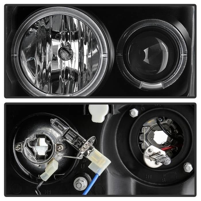 Fits ( Spyder Signature ) Ford F250/350/450 Super Duty 08-10 Projector Headlights - LED Halo - LED ( Replaceable LEDs ) - All Black - High H1 (Included) - Low H1 (Included) - Image 8