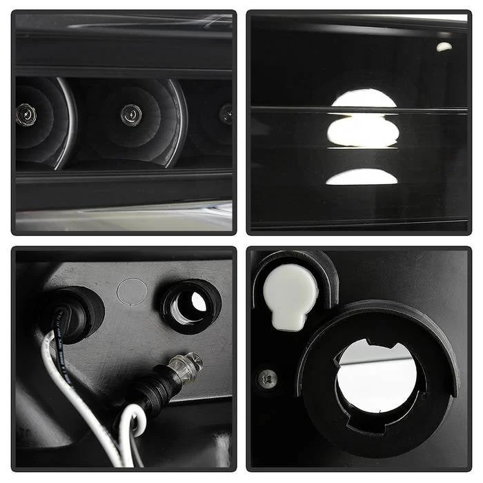 Fits ( Spyder Signature ) Ford F250/350/450 Super Duty 08-10 Projector Headlights - LED Halo - LED ( Replaceable LEDs ) - All Black - High H1 (Included) - Low H1 (Included) - Image 7