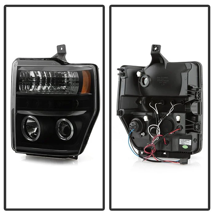Fits ( Spyder Signature ) Ford F250/350/450 Super Duty 08-10 Projector Headlights - LED Halo - LED ( Replaceable LEDs ) - Black Smoke - High H1 (Included) - Low H1 (Included) - Image 7