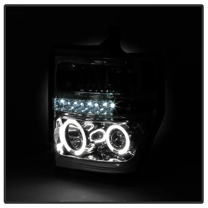 Fits ( Spyder Signature ) Ford F250/350/450 Super Duty 08-10 Projector Headlights - LED Halo - LED ( Replaceable LEDs ) - Chrome - High H1 (Included) - Low H1 (Included) - Image 5