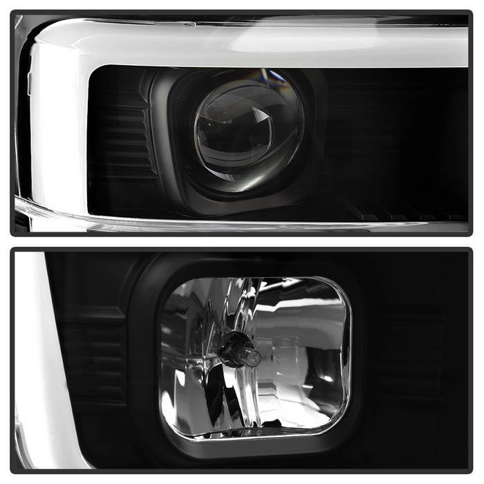 Fits ( Spyer Signature ) Ford F250/350/450 dSuper Duty 08-10 Version 2 Projector Headlights - Light Bar DRL - Black - Image 9