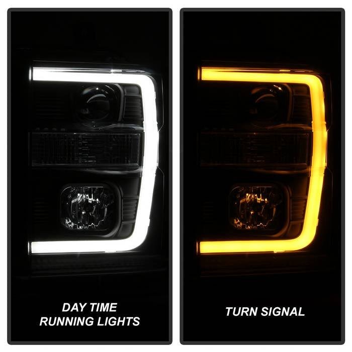 Fits ( Spyder Signature ) Ford F250/350/450 Super Duty 08-10 Version 2 Projector Headlights - Switch Back Light Bar - Low Beam-H7(Included) ; High Beam-H1(Included) ; Signal-2157NA(Not Included) - Black - Image 9
